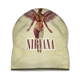 Шапка 3D с принтом Nirvana в Петрозаводске, 100% полиэстер | универсальный размер, печать по всей поверхности изделия | cobain | curt | nirvana | rock | группа | кобейн | курт | нирвана | рок