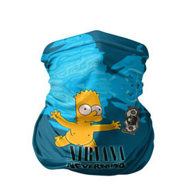 Бандана-труба 3D с принтом Nirvana & Simpson в Петрозаводске, 100% полиэстер, ткань с особыми свойствами — Activecool | плотность 150‒180 г/м2; хорошо тянется, но сохраняет форму | cobain | curt | nirvana | rock | группа | кобейн | курт | нирвана | рок