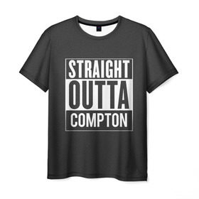 Мужская футболка 3D с принтом Straight Outta Compton в Петрозаводске, 100% полиэфир | прямой крой, круглый вырез горловины, длина до линии бедер | compton | n.w.a. | nwa | outta | straight | голос улиц