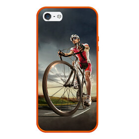 Чехол силиконовый для Телефон Apple iPhone 5/5S с принтом МТБ в Петрозаводске, Силикон | Область печати: задняя сторона чехла, без боковых панелей | extreme | вело | велосипед | шоссейный велосипед | экстрим