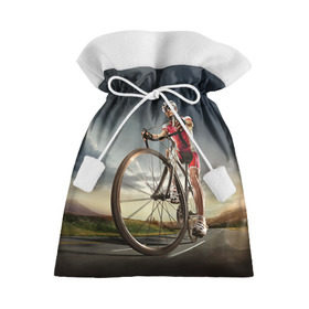 Подарочный 3D мешок с принтом Велогонщик в Петрозаводске, 100% полиэстер | Размер: 29*39 см | Тематика изображения на принте: extreme | вело | велосипед | шоссейный велосипед | экстрим
