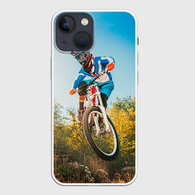 Чехол для iPhone 13 mini с принтом МТБ в Петрозаводске,  |  | extreme | вело | велосипед | маунтинбайк | мтб | экстрим
