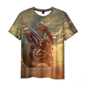Мужская футболка 3D с принтом Мото в Петрозаводске, 100% полиэфир | прямой крой, круглый вырез горловины, длина до линии бедер | extreme | мото | мотокросс | мотоцикл | экстрим