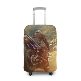 Чехол для чемодана 3D с принтом Мото в Петрозаводске, 86% полиэфир, 14% спандекс | двустороннее нанесение принта, прорези для ручек и колес | extreme | мото | мотокросс | мотоцикл | экстрим