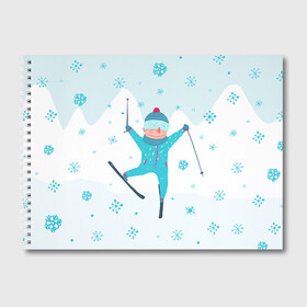 Альбом для рисования с принтом Лыжник в Петрозаводске, 100% бумага
 | матовая бумага, плотность 200 мг. | extreme | ski | skiing | горнолыжное | горные лыжи | лыжник | фристайл | экстрим