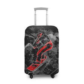 Чехол для чемодана 3D с принтом Сноубордист в Петрозаводске, 86% полиэфир, 14% спандекс | двустороннее нанесение принта, прорези для ручек и колес | extreme | snowboard | сноуборд | сноубордист | экстрим
