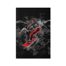 Обложка для паспорта матовая кожа с принтом Сноубордист в Петрозаводске, натуральная матовая кожа | размер 19,3 х 13,7 см; прозрачные пластиковые крепления | Тематика изображения на принте: extreme | snowboard | сноуборд | сноубордист | экстрим