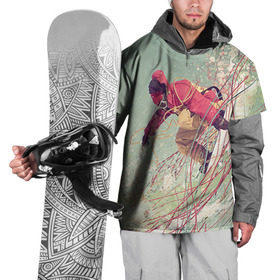 Накидка на куртку 3D с принтом Сноуборд в Петрозаводске, 100% полиэстер |  | extreme | snowboard | сноуборд | сноубордист | экстрим