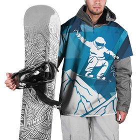 Накидка на куртку 3D с принтом Горы и сноубордист в Петрозаводске, 100% полиэстер |  | extreme | snowboard | сноуборд | сноубордист | экстрим