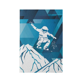 Обложка для паспорта матовая кожа с принтом Горы и сноубордист в Петрозаводске, натуральная матовая кожа | размер 19,3 х 13,7 см; прозрачные пластиковые крепления | Тематика изображения на принте: extreme | snowboard | сноуборд | сноубордист | экстрим