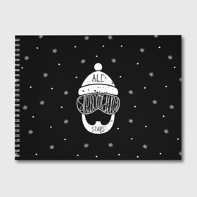 Альбом для рисования с принтом Бородатый сноубордист в Петрозаводске, 100% бумага
 | матовая бумага, плотность 200 мг. | extreme | snowboard | сноуборд | сноубордист | экстрим