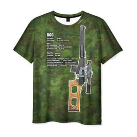 Мужская футболка 3D с принтом ВСС в Петрозаводске, 100% полиэфир | прямой крой, круглый вырез горловины, длина до линии бедер | винтовка | винторез | всс | оружие | снайпер | ттх