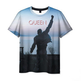 Мужская футболка 3D с принтом Queen в Петрозаводске, 100% полиэфир | прямой крой, круглый вырез горловины, длина до линии бедер | freddie | heavy | mercury | metal | queen | rock | квин | куин | меркури | меркюри | метал | рок | фредди меркьюри | фреди | хэви