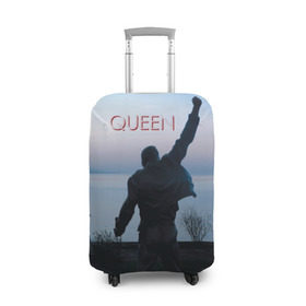 Чехол для чемодана 3D с принтом Queen в Петрозаводске, 86% полиэфир, 14% спандекс | двустороннее нанесение принта, прорези для ручек и колес | freddie | heavy | mercury | metal | queen | rock | квин | куин | меркури | меркюри | метал | рок | фредди меркьюри | фреди | хэви