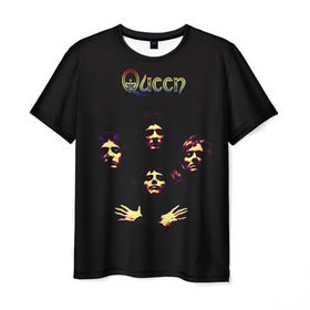 Мужская футболка 3D с принтом Queen в Петрозаводске, 100% полиэфир | прямой крой, круглый вырез горловины, длина до линии бедер | freddie | heavy | mercury | metal | queen | rock | квин | куин | меркури | меркюри | метал | рок | фредди меркьюри | фреди | хэви