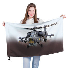 Флаг 3D с принтом МИ 28 в Петрозаводске, 100% полиэстер | плотность ткани — 95 г/м2, размер — 67 х 109 см. Принт наносится с одной стороны | авиация | армия | боевой | ввс | вертолет | военная техника | ми 28 | ночной охотник | ударный