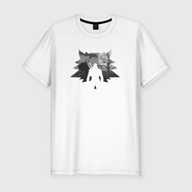 Мужская футболка премиум с принтом The Witcher в Петрозаводске, 92% хлопок, 8% лайкра | приталенный силуэт, круглый вырез ворота, длина до линии бедра, короткий рукав | ведьмак