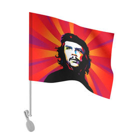 Флаг для автомобиля с принтом Че Гевара в Петрозаводске, 100% полиэстер | Размер: 30*21 см | куба | поп арт | революционер | чегевара