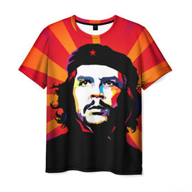 Мужская футболка 3D с принтом Че Гевара в Петрозаводске, 100% полиэфир | прямой крой, круглый вырез горловины, длина до линии бедер | Тематика изображения на принте: куба | поп арт | революционер | чегевара