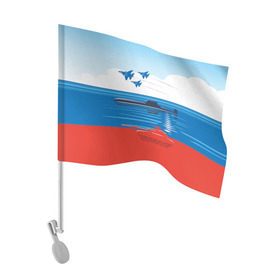 Флаг для автомобиля с принтом Триколор России в Петрозаводске, 100% полиэстер | Размер: 30*21 см | 23 февраля | армия | защитник | звезда | муж | мужской праздник | мужчине | отечества | танк | триколор | флот
