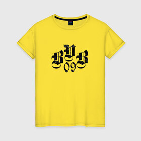 Женская футболка хлопок с принтом BVB 09 в Петрозаводске, 100% хлопок | прямой крой, круглый вырез горловины, длина до линии бедер, слегка спущенное плечо | 09 | borussia | dortmund | бвб | боруссия | дортмунд