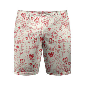 Мужские шорты 3D спортивные с принтом Любовь в Петрозаводске,  |  | love | игрушки | любовь | мишка | ромашки | сердце | цветы | шарики