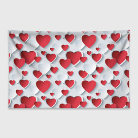 Флаг-баннер с принтом Сердца в Петрозаводске, 100% полиэстер | размер 67 х 109 см, плотность ткани — 95 г/м2; по краям флага есть четыре люверса для крепления | день святого валентина | любовь | сердца