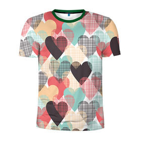Мужская футболка 3D спортивная с принтом Сердечки в Петрозаводске, 100% полиэстер с улучшенными характеристиками | приталенный силуэт, круглая горловина, широкие плечи, сужается к линии бедра | 14 февраля | love | валентин | влюбленные | любовь | сердечко | сердце