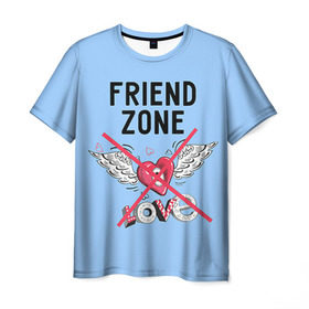 Мужская футболка 3D с принтом Friendzone в Петрозаводске, 100% полиэфир | прямой крой, круглый вырез горловины, длина до линии бедер | 14 февраля | friendzone | valentine | день святого валентина | ненавижу 14 февраля | сердечки | френдзона