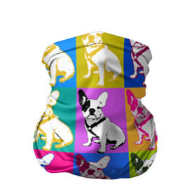 Бандана-труба 3D с принтом Французский бульдог в Петрозаводске, 100% полиэстер, ткань с особыми свойствами — Activecool | плотность 150‒180 г/м2; хорошо тянется, но сохраняет форму | поп арт восстановлено | собака | французский бульдог