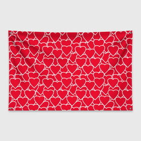 Флаг-баннер с принтом Сердца в Петрозаводске, 100% полиэстер | размер 67 х 109 см, плотность ткани — 95 г/м2; по краям флага есть четыре люверса для крепления | любовь | орнамент | сердца