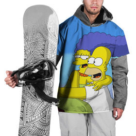 Накидка на куртку 3D с принтом Гомер и Мардж в Петрозаводске, 100% полиэстер |  | гомер