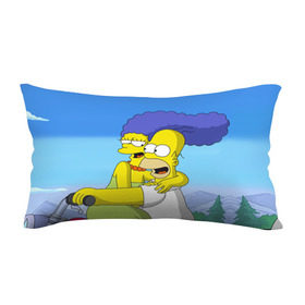 Подушка 3D антистресс с принтом Гомер и Мардж в Петрозаводске, наволочка — 100% полиэстер, наполнитель — вспененный полистирол | состоит из подушки и наволочки на молнии | гомер