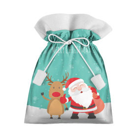 Подарочный 3D мешок с принтом Merry Christmas в Петрозаводске, 100% полиэстер | Размер: 29*39 см | Тематика изображения на принте: merry christmas | дед мороз | новый год | рождество