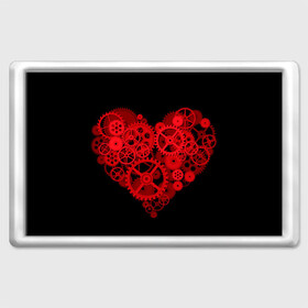 Магнит 45*70 с принтом Механическое сердце в Петрозаводске, Пластик | Размер: 78*52 мм; Размер печати: 70*45 | Тематика изображения на принте: контраст | любовь | механическое | сердце | шестеренки