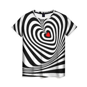 Женская футболка 3D с принтом Метаморфозы в Петрозаводске, 100% полиэфир ( синтетическое хлопкоподобное полотно) | прямой крой, круглый вырез горловины, длина до линии бедер | зебра | любовь | метаморфозы | сердце