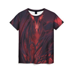 Женская футболка 3D с принтом Shadow fiend в Петрозаводске, 100% полиэфир ( синтетическое хлопкоподобное полотно) | прямой крой, круглый вырез горловины, длина до линии бедер | dota | shadow fiend | дота | сф