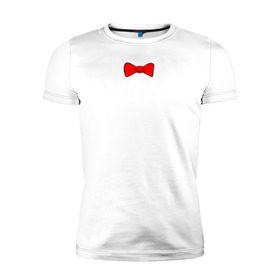 Мужская футболка премиум с принтом Bow Tie в Петрозаводске, 92% хлопок, 8% лайкра | приталенный силуэт, круглый вырез ворота, длина до линии бедра, короткий рукав | бабочка | бант | галстук