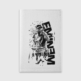 Обложка для паспорта матовая кожа с принтом Eminem в Петрозаводске, натуральная матовая кожа | размер 19,3 х 13,7 см; прозрачные пластиковые крепления | Тематика изображения на принте: eminem | еминем | эминем