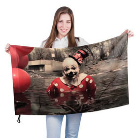 Флаг 3D с принтом american horror story в Петрозаводске, 100% полиэстер | плотность ткани — 95 г/м2, размер — 67 х 109 см. Принт наносится с одной стороны | ahs | horror | аиу | американская | американская история ужасовстрашно | жутко | история | клоун | треш | ужасов | ужасы