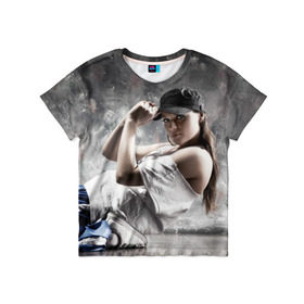 Детская футболка 3D с принтом Девушка в танце в Петрозаводске, 100% гипоаллергенный полиэфир | прямой крой, круглый вырез горловины, длина до линии бедер, чуть спущенное плечо, ткань немного тянется | хип хоп