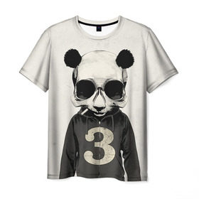 Мужская футболка 3D с принтом Панда в Петрозаводске, 100% полиэфир | прямой крой, круглый вырез горловины, длина до линии бедер | панда