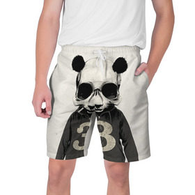 Мужские шорты 3D с принтом Панда в Петрозаводске,  полиэстер 100% | прямой крой, два кармана без застежек по бокам. Мягкая трикотажная резинка на поясе, внутри которой широкие завязки. Длина чуть выше колен | Тематика изображения на принте: панда