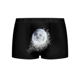 Мужские трусы 3D с принтом Луна в Петрозаводске, 50% хлопок, 50% полиэстер | классическая посадка, на поясе мягкая тканевая резинка | moon | sky | луна | небо
