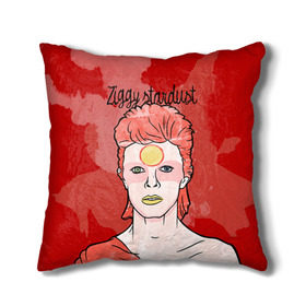 Подушка 3D с принтом Ziggy Stardust в Петрозаводске, наволочка – 100% полиэстер, наполнитель – холлофайбер (легкий наполнитель, не вызывает аллергию). | состоит из подушки и наволочки. Наволочка на молнии, легко снимается для стирки | bowie | david | ziggy stardust | боуи | дэвид | музыкант | певец | рок