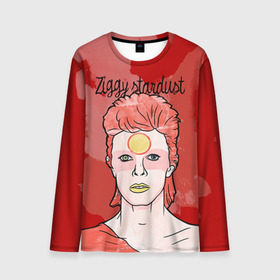 Мужской лонгслив 3D с принтом Ziggy Stardust в Петрозаводске, 100% полиэстер | длинные рукава, круглый вырез горловины, полуприлегающий силуэт | Тематика изображения на принте: bowie | david | ziggy stardust | боуи | дэвид | музыкант | певец | рок