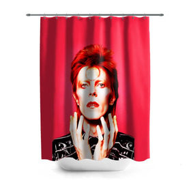 Штора 3D для ванной с принтом Ziggy Stardust в Петрозаводске, 100% полиэстер | плотность материала — 100 г/м2. Стандартный размер — 146 см х 180 см. По верхнему краю — пластиковые люверсы для креплений. В комплекте 10 пластиковых колец | Тематика изображения на принте: bowie | david | ziggy stardust | боуи | дэвид | музыкант | певец | рок