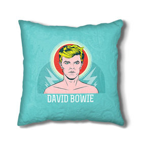 Подушка 3D с принтом David Bowie в Петрозаводске, наволочка – 100% полиэстер, наполнитель – холлофайбер (легкий наполнитель, не вызывает аллергию). | состоит из подушки и наволочки. Наволочка на молнии, легко снимается для стирки | bowie | david | боуи | дэвид | музыкант | певец | рок
