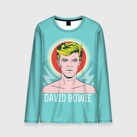 Мужской лонгслив 3D с принтом David Bowie в Петрозаводске, 100% полиэстер | длинные рукава, круглый вырез горловины, полуприлегающий силуэт | Тематика изображения на принте: bowie | david | боуи | дэвид | музыкант | певец | рок