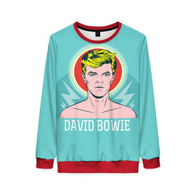 Женский свитшот 3D с принтом David Bowie в Петрозаводске, 100% полиэстер с мягким внутренним слоем | круглый вырез горловины, мягкая резинка на манжетах и поясе, свободная посадка по фигуре | bowie | david | боуи | дэвид | музыкант | певец | рок
